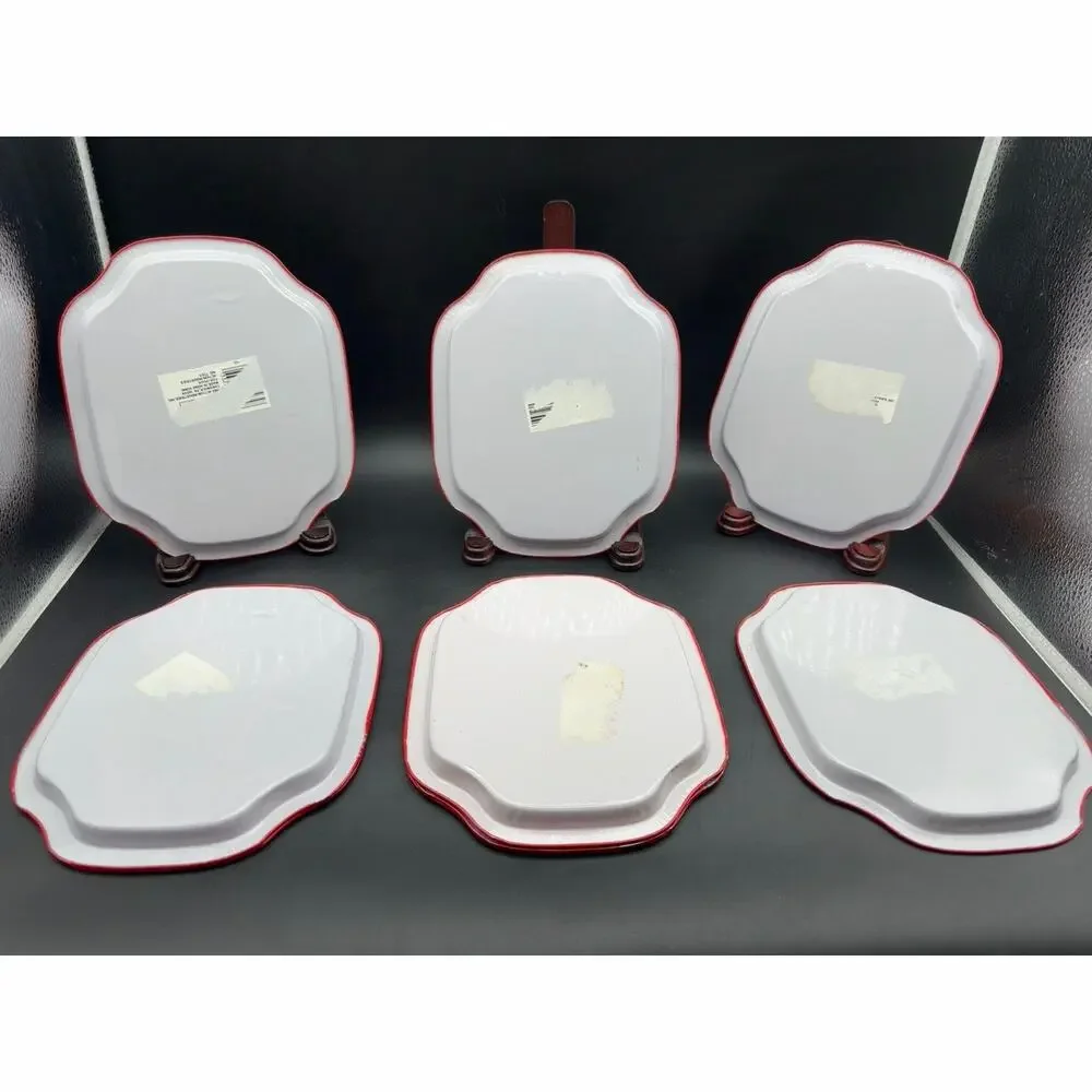 Vintage 1982 Action Industries Chinese Chinoiserie Tin Trays Hong Kong Set 9